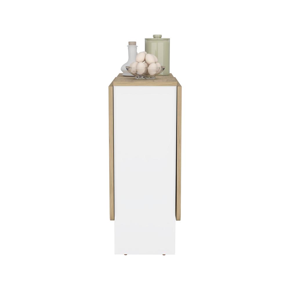 Detroit Folding Table with Expandable Design in 3 Forms, White / Macadamia. Picture 3
