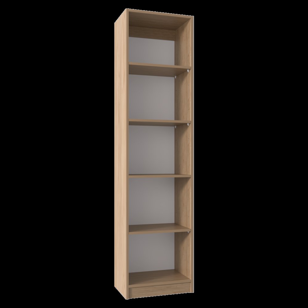 Vinton XS Bookcase Compact Bookshelf with Multiple Shelves, Natural Oak / White. Picture 1