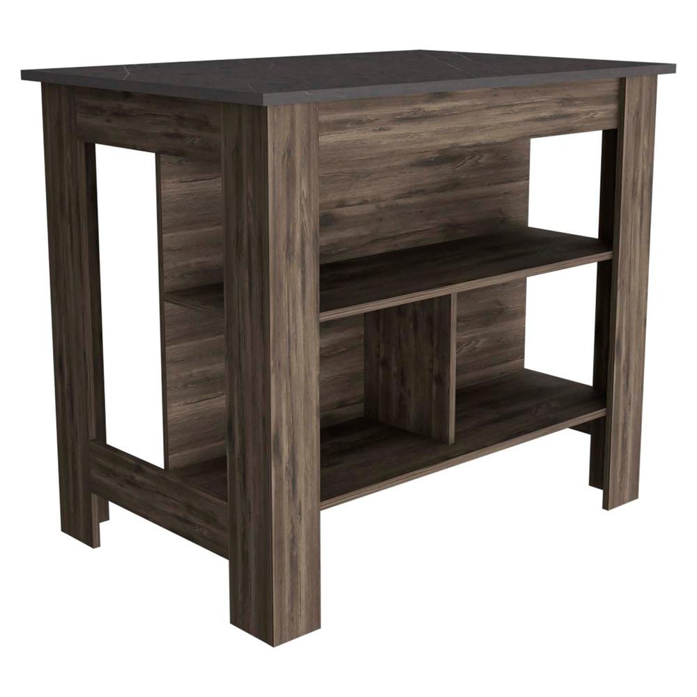 Delos Kitchen Island Dark Brown - Onix. Picture 1