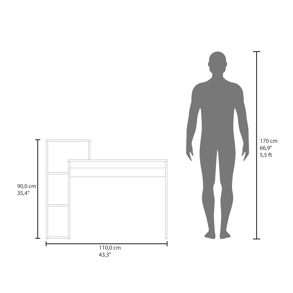 Venetie Desk, 3 Shelves, Light Pine. Picture 2