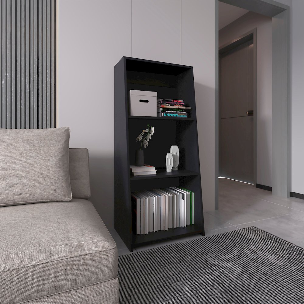 Gakona Bookcase, 3 shelves, Black. Picture 6