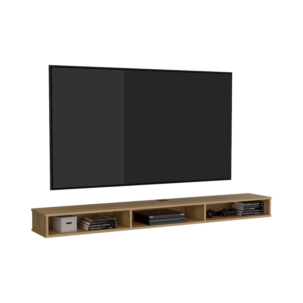 Northport Tv Stand, 3 Shelves, Natural Oak. Picture 3