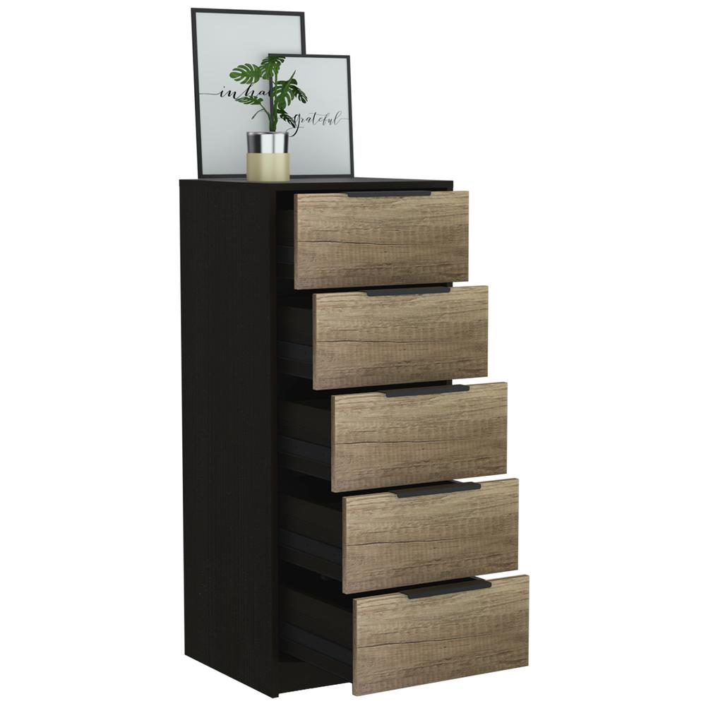 Egeo 5 Drawer Dresser Black Wengue. Picture 4