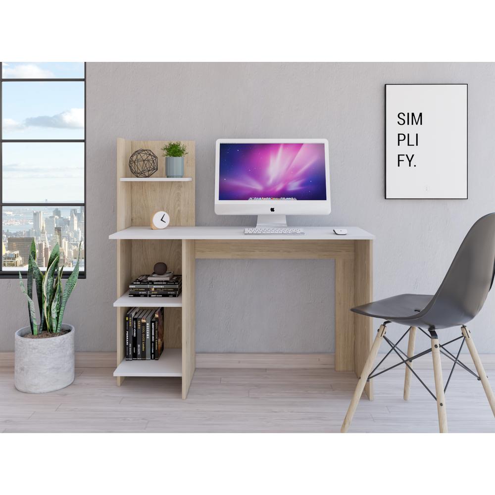 Toronto 120 Desk White-Light Oak. Picture 7