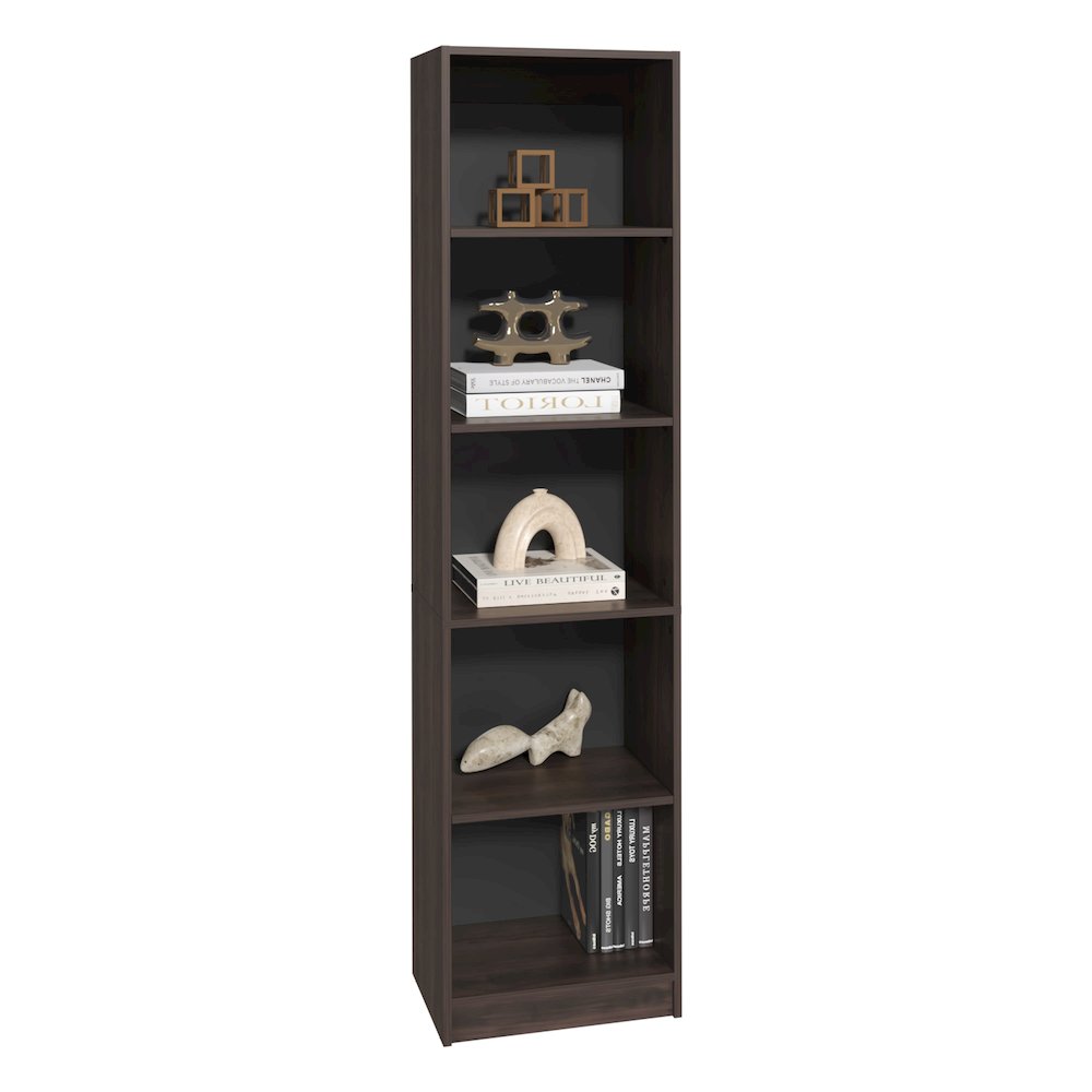 Vinton XS Bookcase Compact Bookshelf, Dark Walnut / Black Wengue. Picture 3