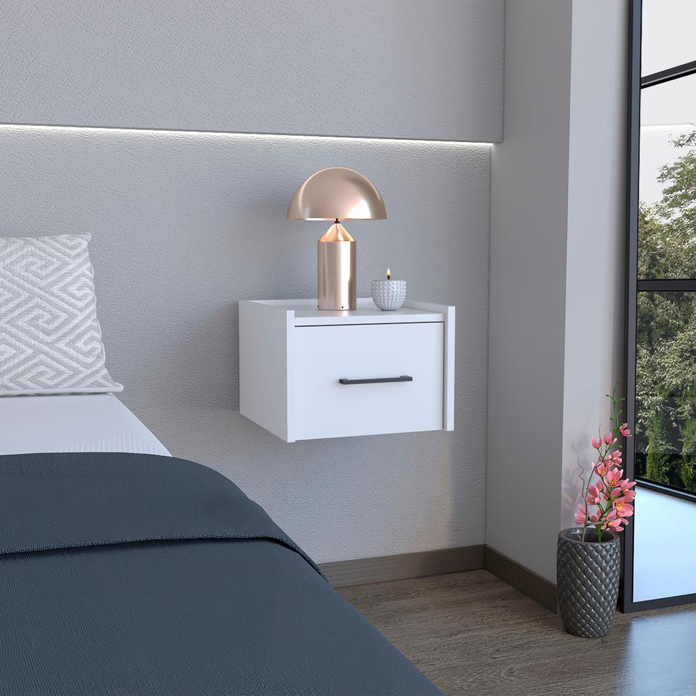 Floating Nightstand, Space-Saving Design with Handy Drawer and Surface. Picture 6