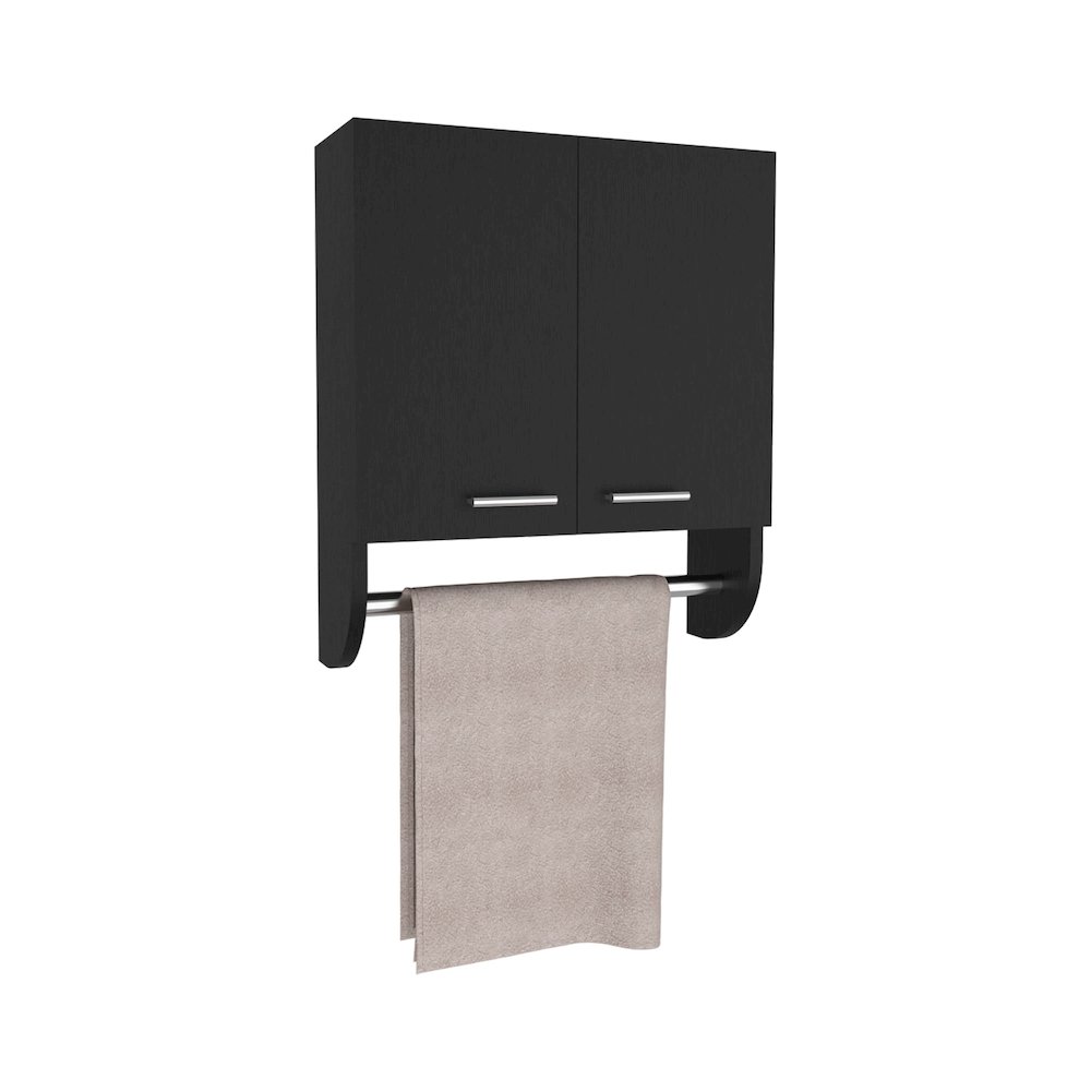 Huslia Medicine Cabinet with 2 Shelves and 2 Doors, Black Wengue. Picture 5