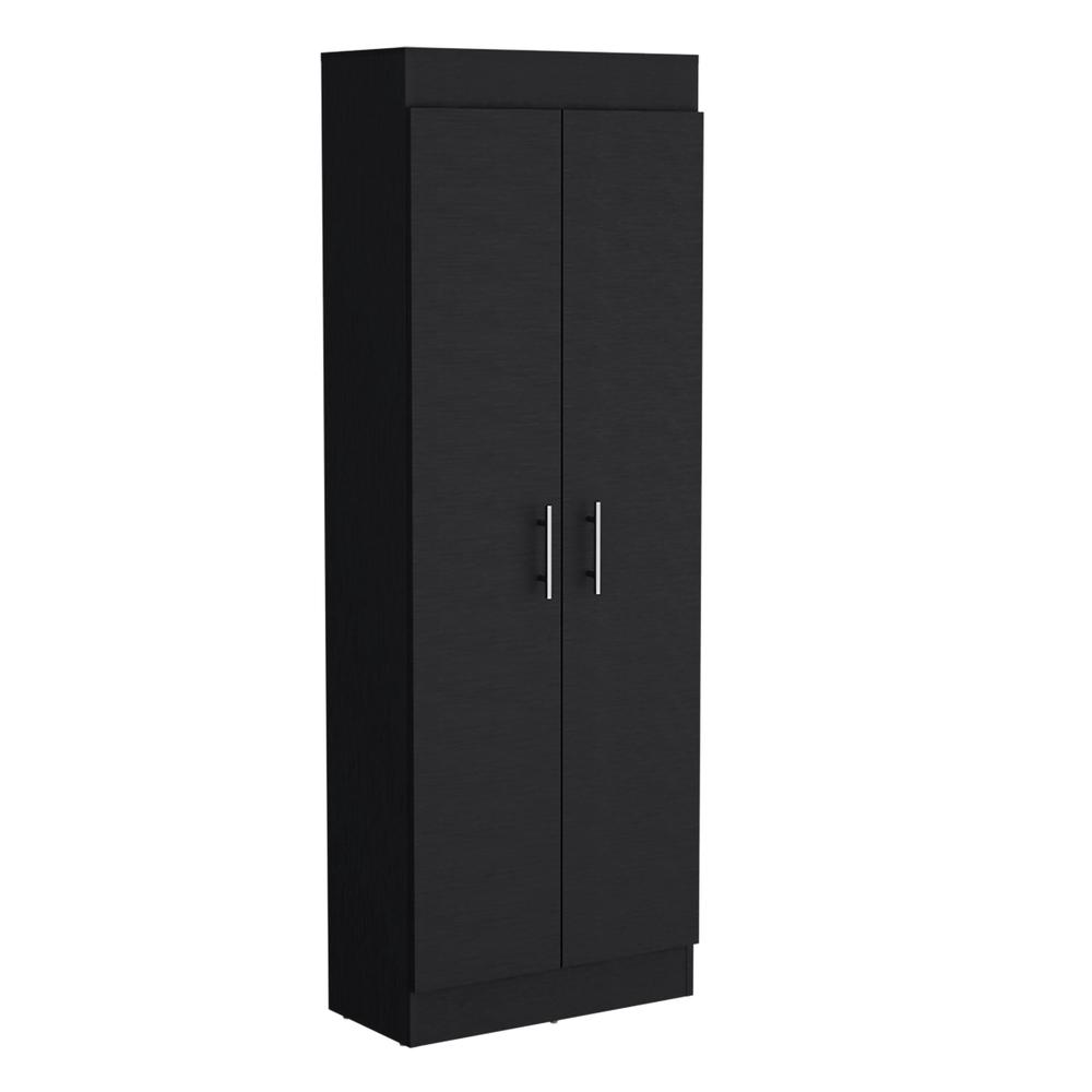 Teller Pantry Cabinet with 5 Shelves, Black -Kitchen. Picture 1