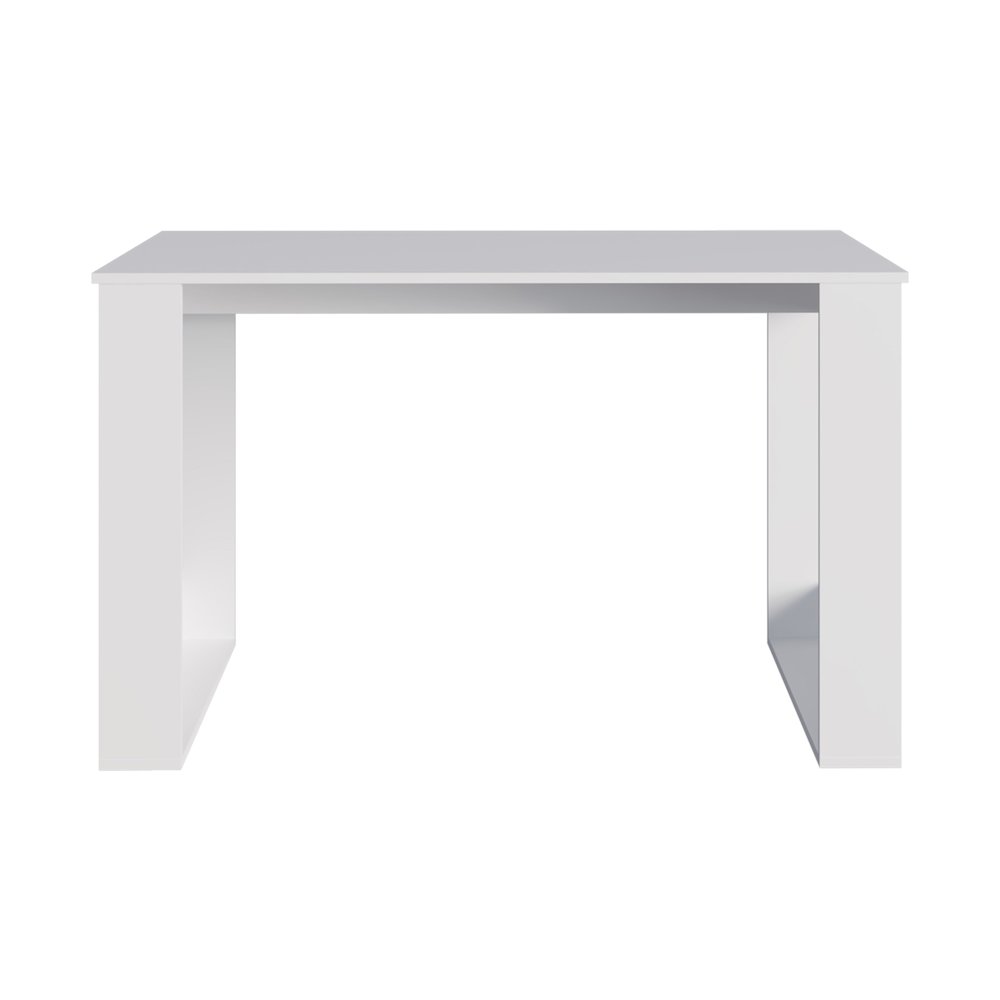 Melb Writing Desk with Ample Workstation and Sturdy Legs, White. Picture 1