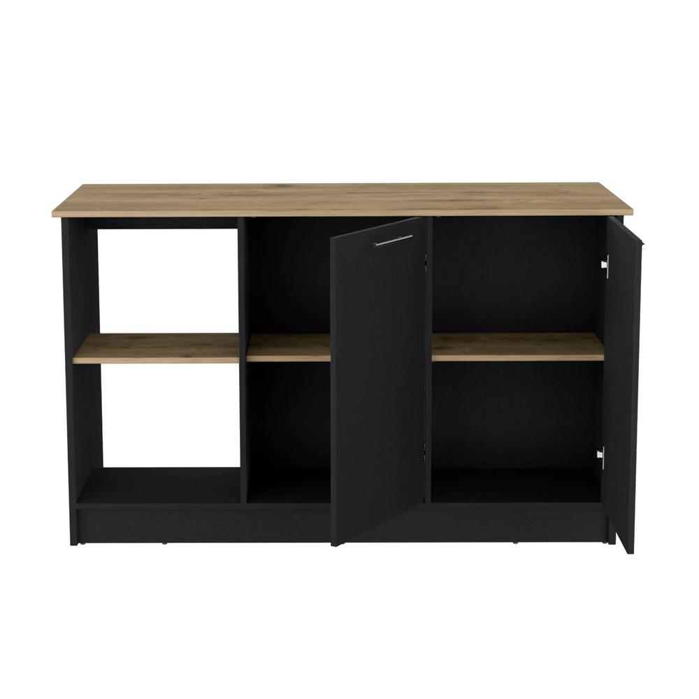 Kitchen Island with Large Countertop, Storage/Shelves/Double Door Cabinet. Picture 2