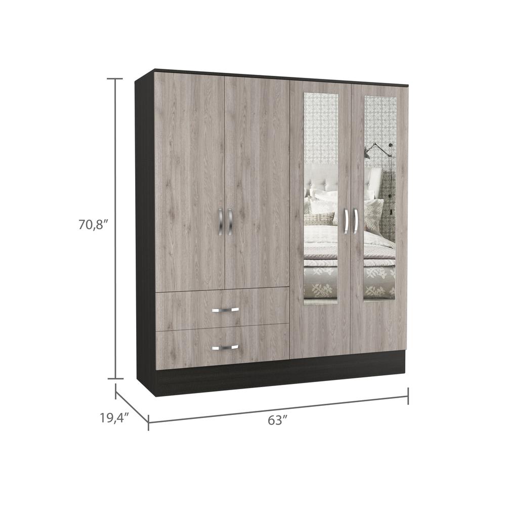 Gangi 160 Armoire - Black+Light Grey. Picture 7