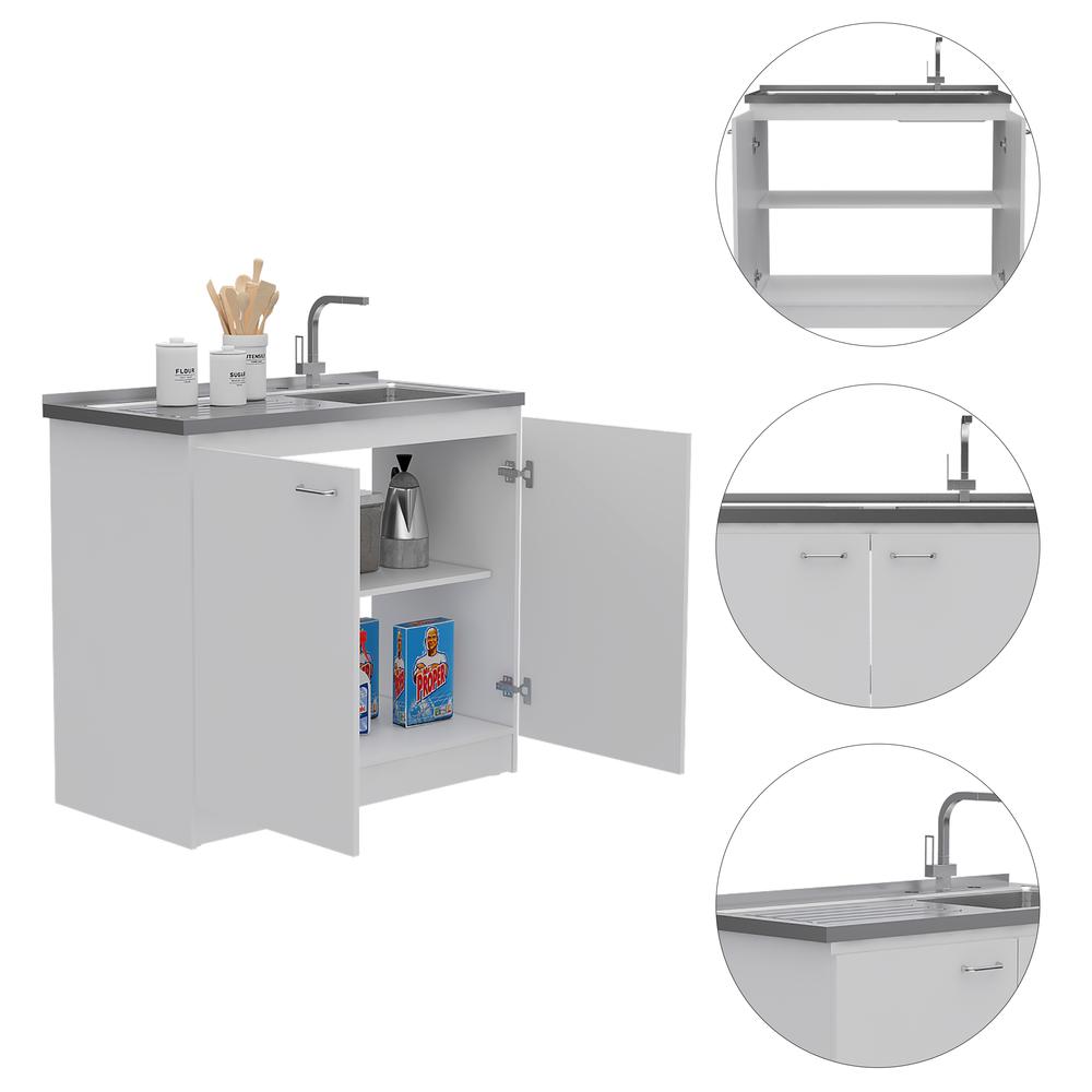Salento Utility Sink With Cabinet White. Picture 7