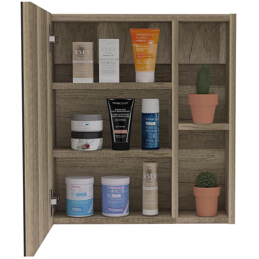 Andes Medicine Cabinet With Mirror Weathered Oak. Picture 3