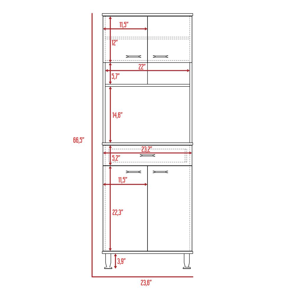 Helis 60 Kitchen Pantry White. Picture 7