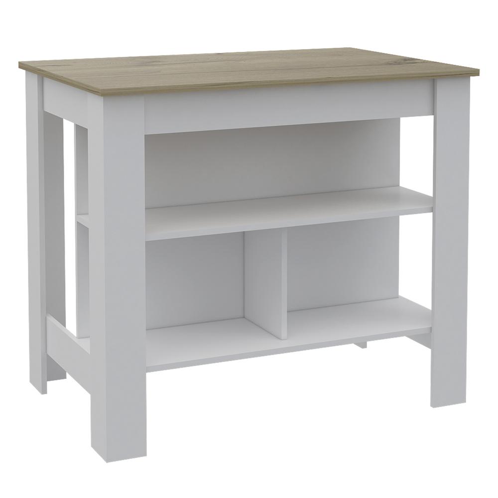 Delos Kitchen Island White - Pine. Picture 1