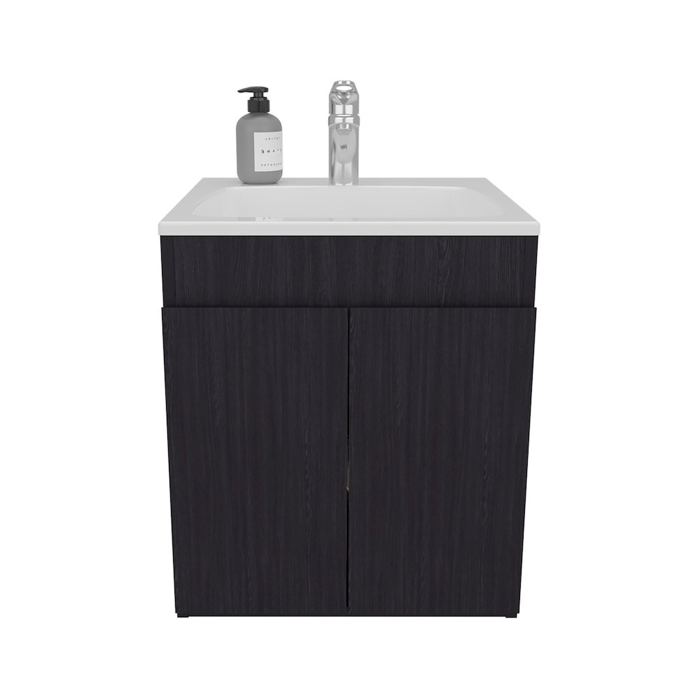 Rayle Bathroom Vanity, 2 Doors, Black Wengue. Picture 1