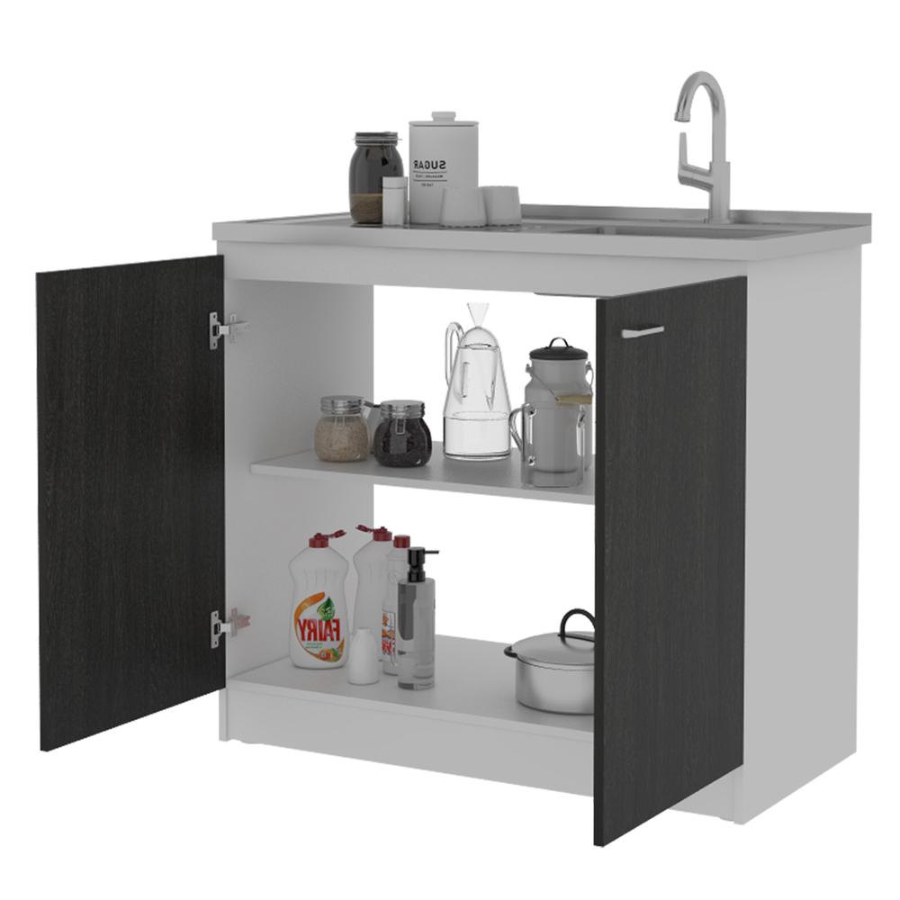 Salento Utility Sink With Cabinet Black Wengue. Picture 4