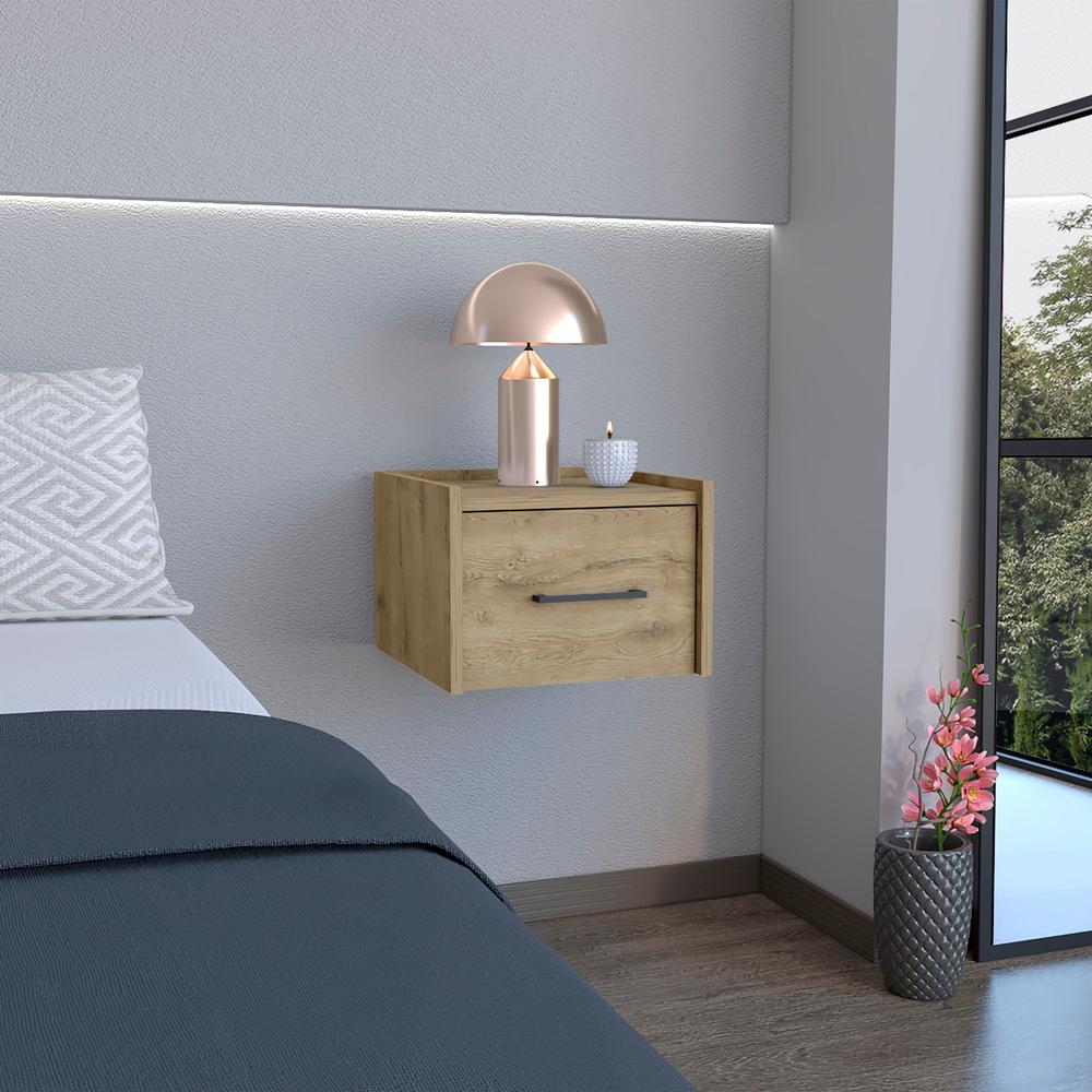 Floating Nightstand, Space-Saving Design with Handy Drawer and Surface. Picture 6