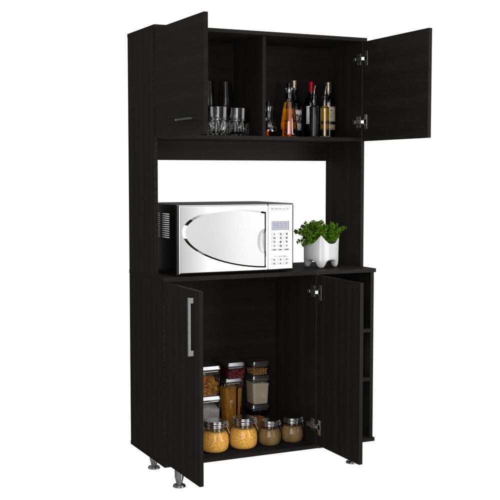 Malta Kitchen Pantry Cabinet Black. Picture 2