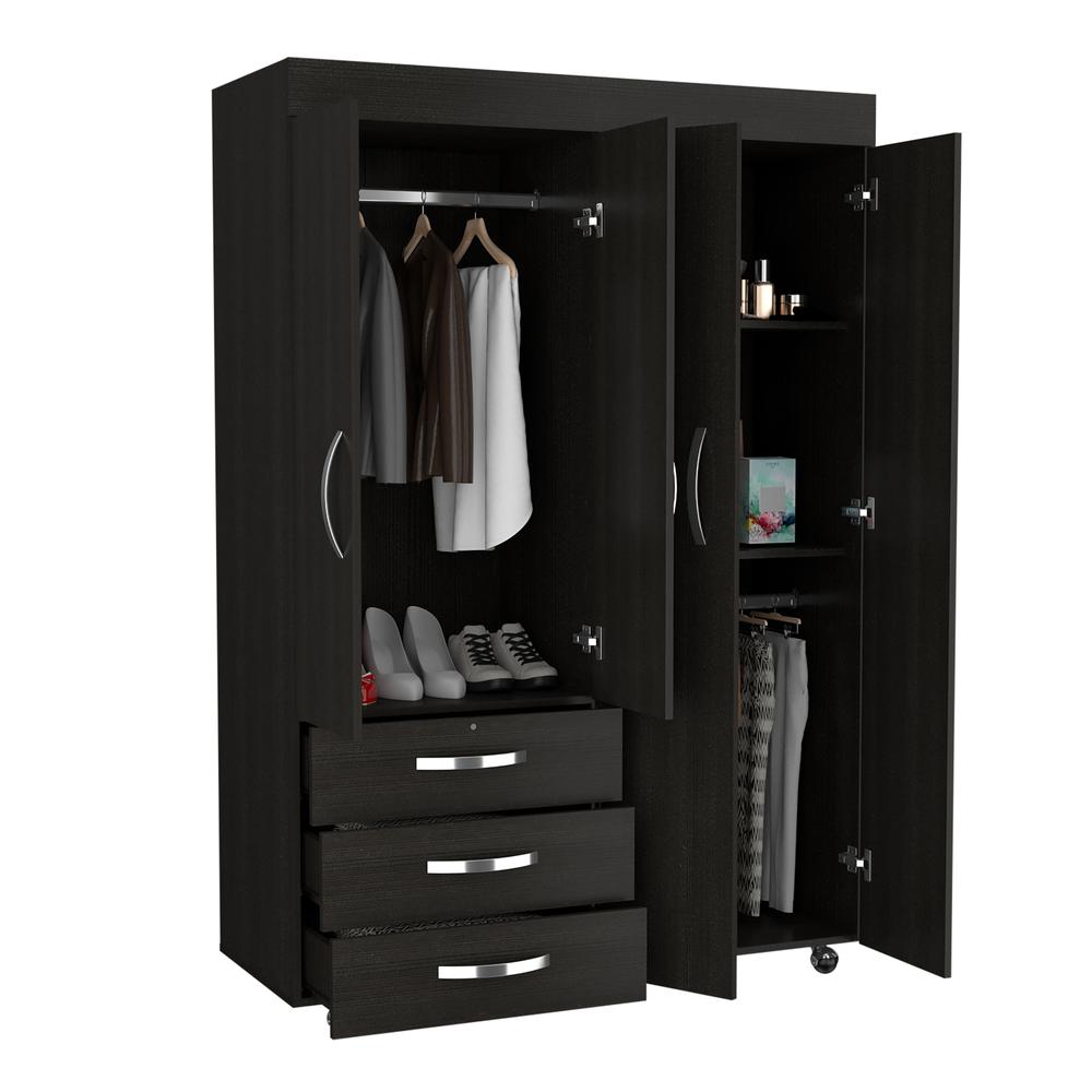 Hamilton Mobile Armoire - Black. Picture 3