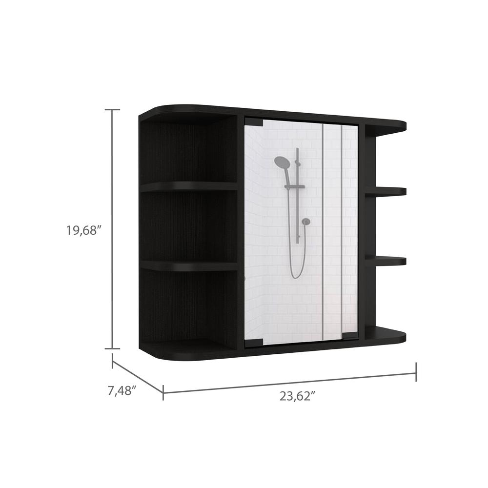 Roma Mirrored Medicine Cabinet Black Wengue. Picture 2