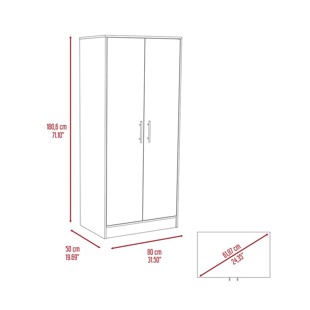 Darwin 180 Armoire - Light Grey. Picture 8