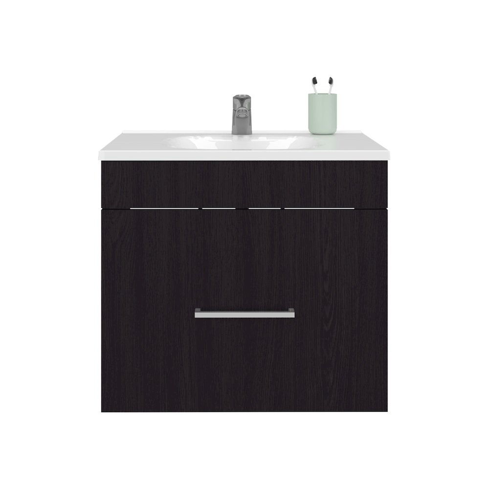 Wixom Bathroom Vanity, 1 Drawer, Black Wengue. Picture 1