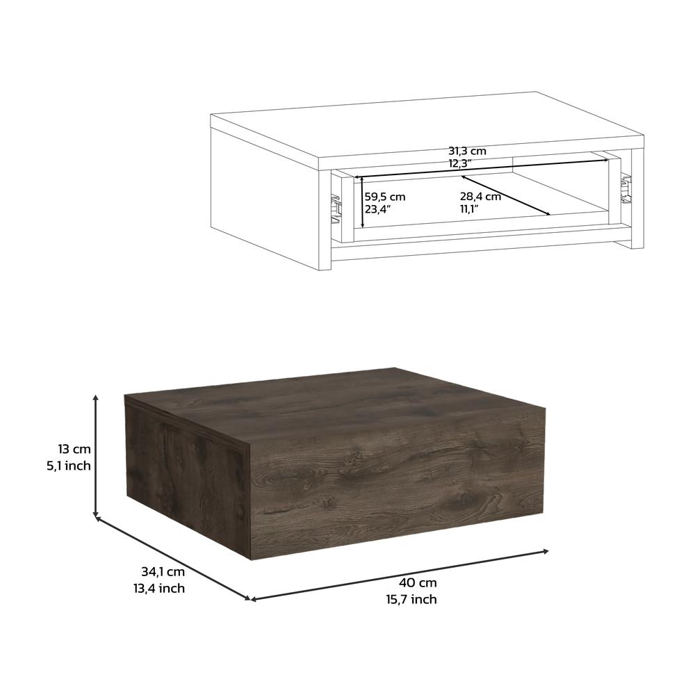 Ivor Floating Nightstand, Modern Wall-Mounted Bedside Shelf with Drawer. Picture 5
