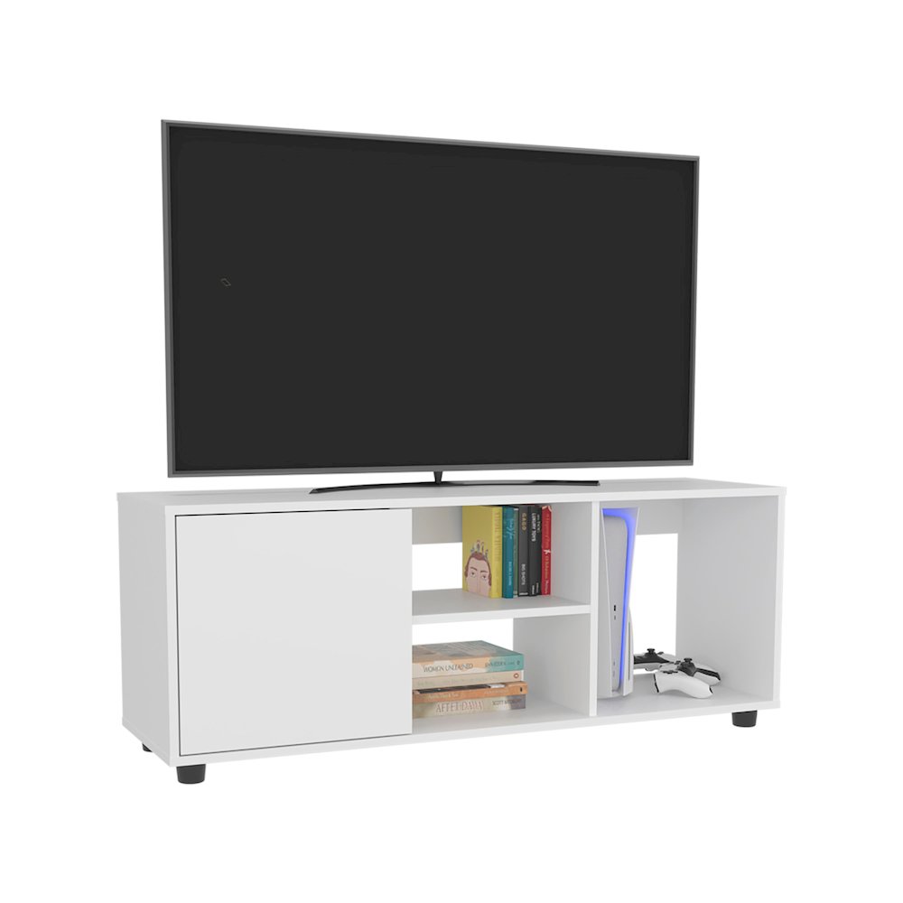Penndel Tv Stand, 1 Door, 4 Shelves, 55" TV Capacity, Black Wengue. Picture 3