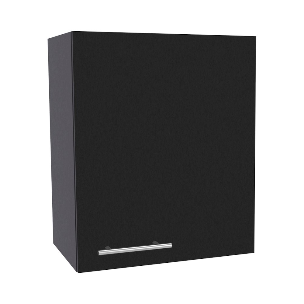 Sterling Wall Cabinet with 1 Door and 2 Shelves, Black. Picture 1