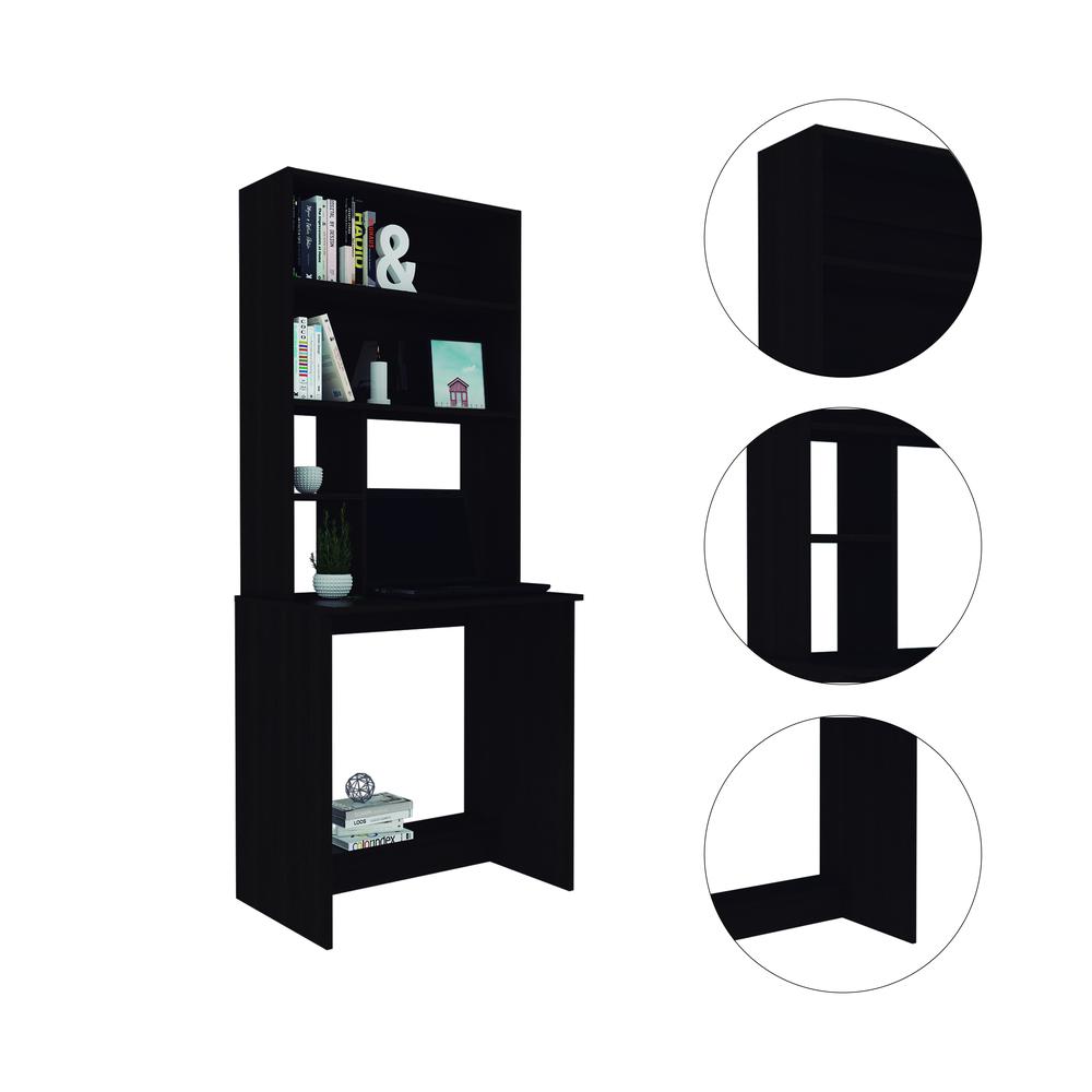 Xalo Computer Hutch Desk In Black. Picture 5