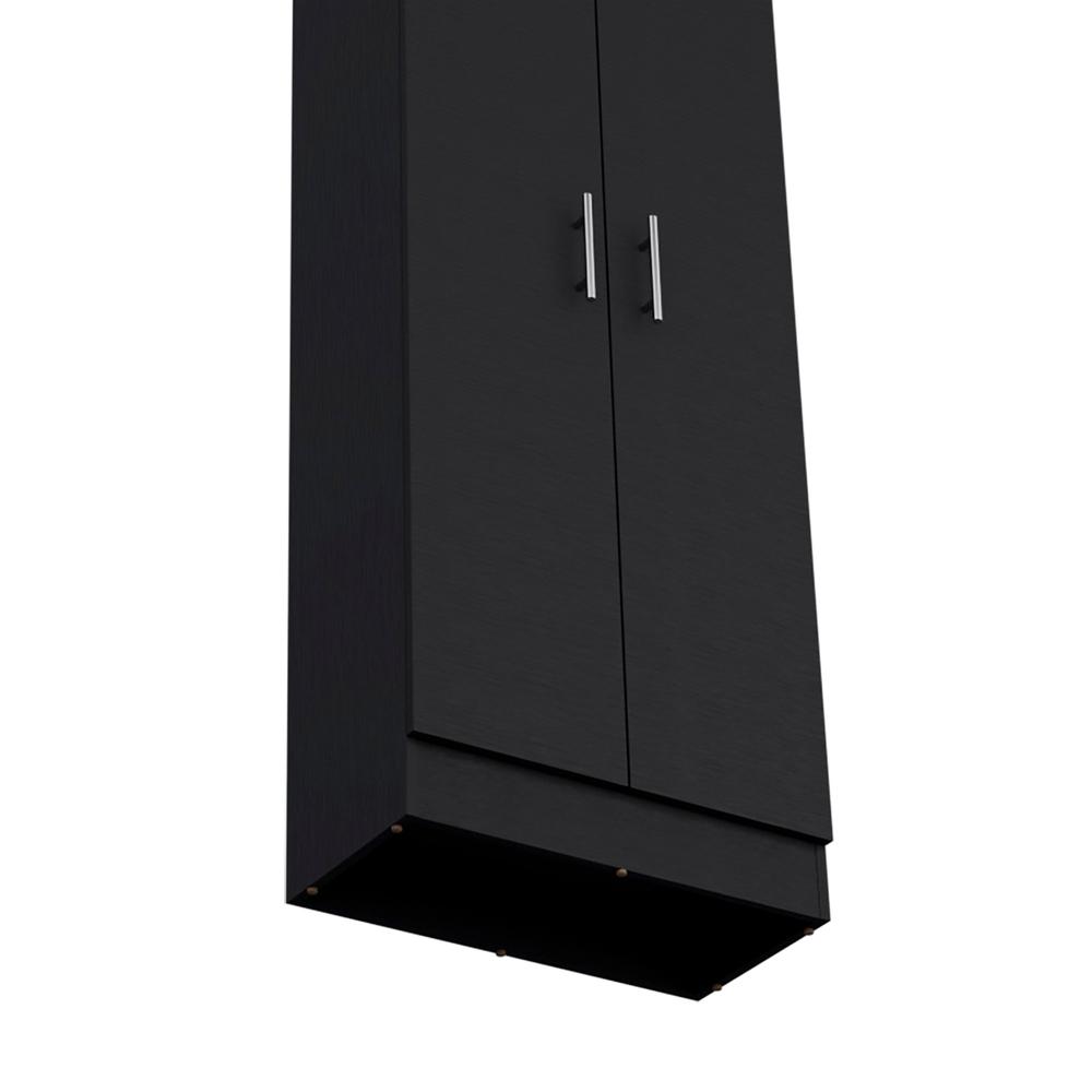 Teller Pantry Cabinet with 5 Shelves, Black -Kitchen. Picture 3