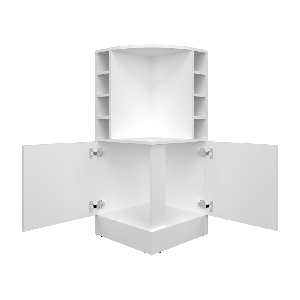 norwich Bar Cabinet, 2 Doors, 8 Wine Bottle Compartments, White. Picture 1