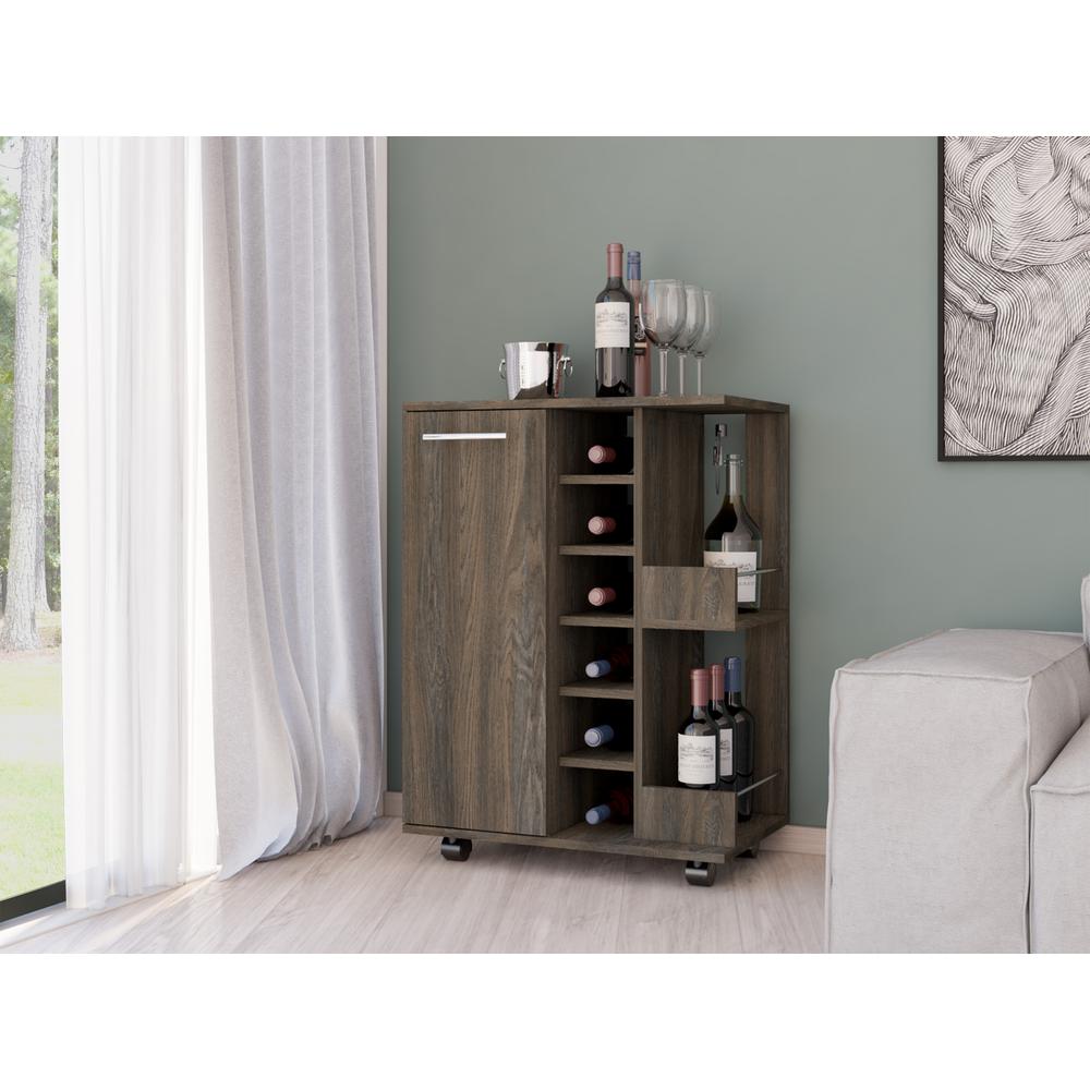 Magda Bar Cart Dark Walnut. Picture 7
