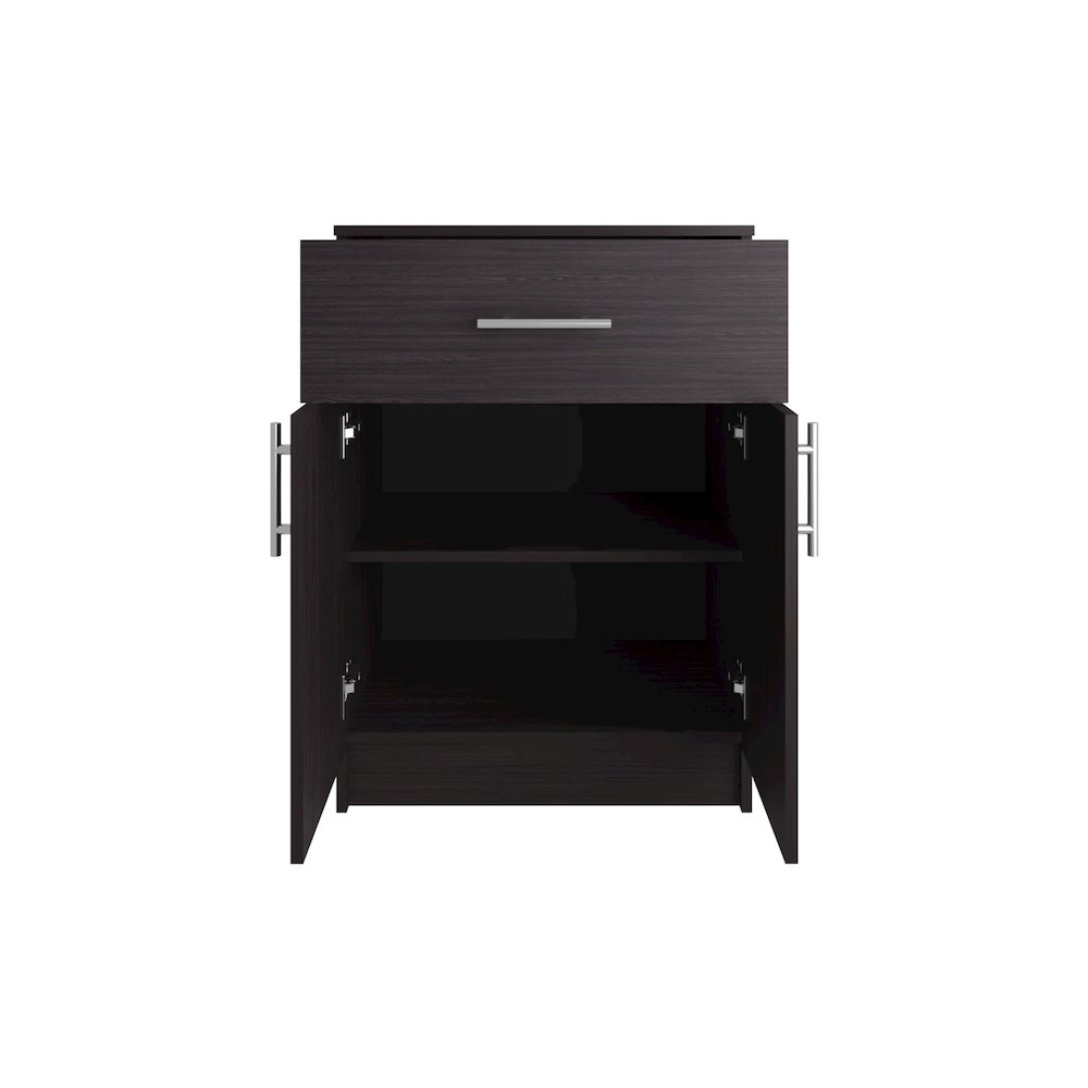 Pantry Organizer Cabinet with One Drawer, Two Interior Shelves, and Two Doors. Picture 1