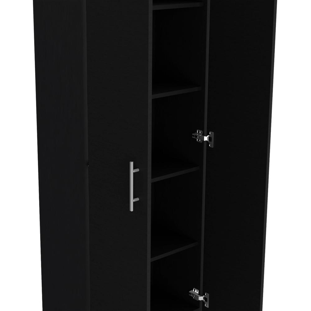 Teller Pantry Cabinet with 5 Shelves, Black -Kitchen. Picture 4