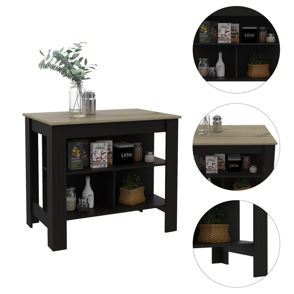 Delos Kitchen Island Black Wengue. Picture 7