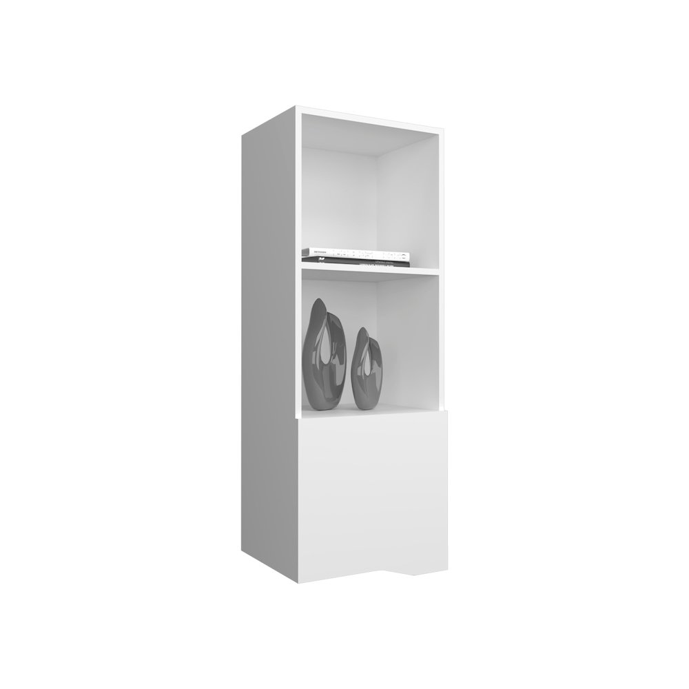 Salem Wall Cabinet with 1 Door and 3 Shelves, White. Picture 5