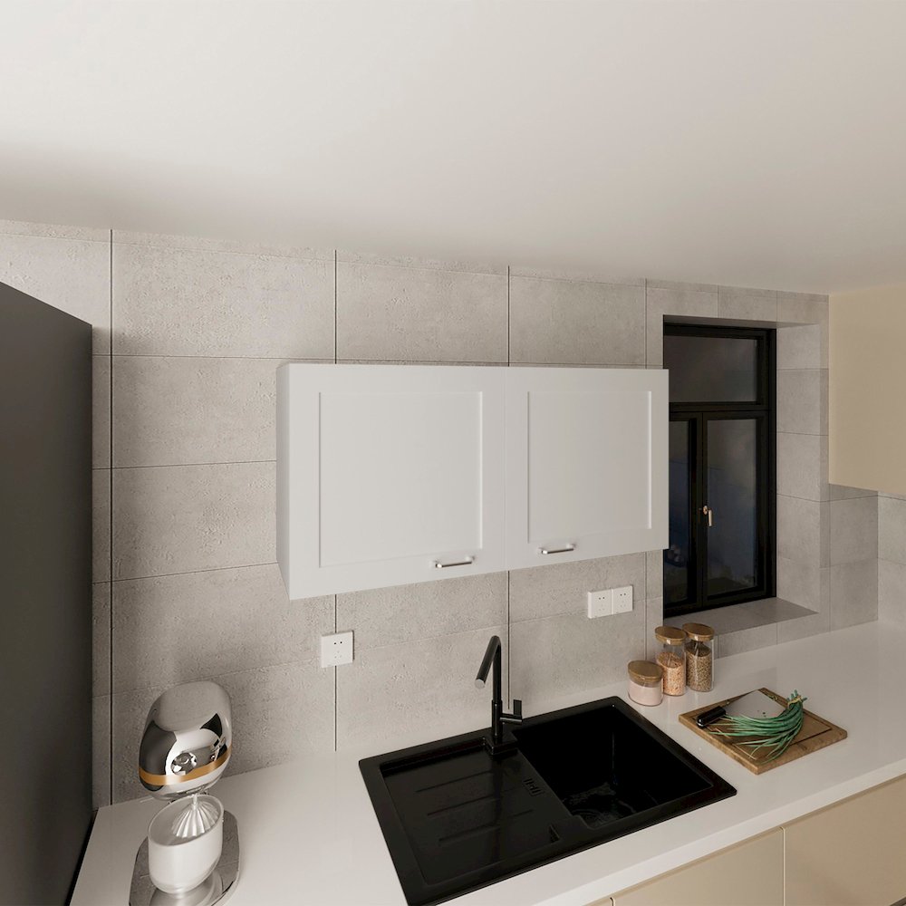 Burbank Wall Cabinet, 2 Doors, White. Picture 7