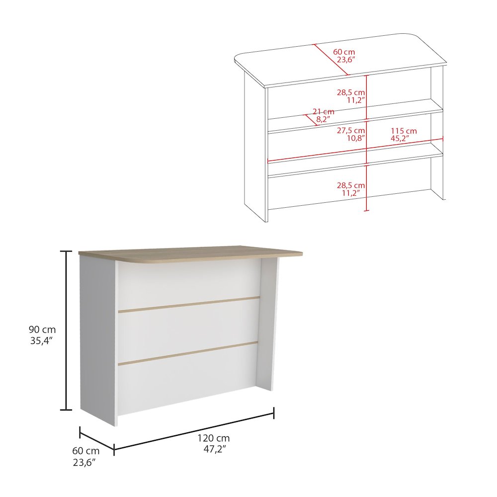 Britton kitchen Island with Two-Tier Storage Shelf and Ample Workstation. Picture 5