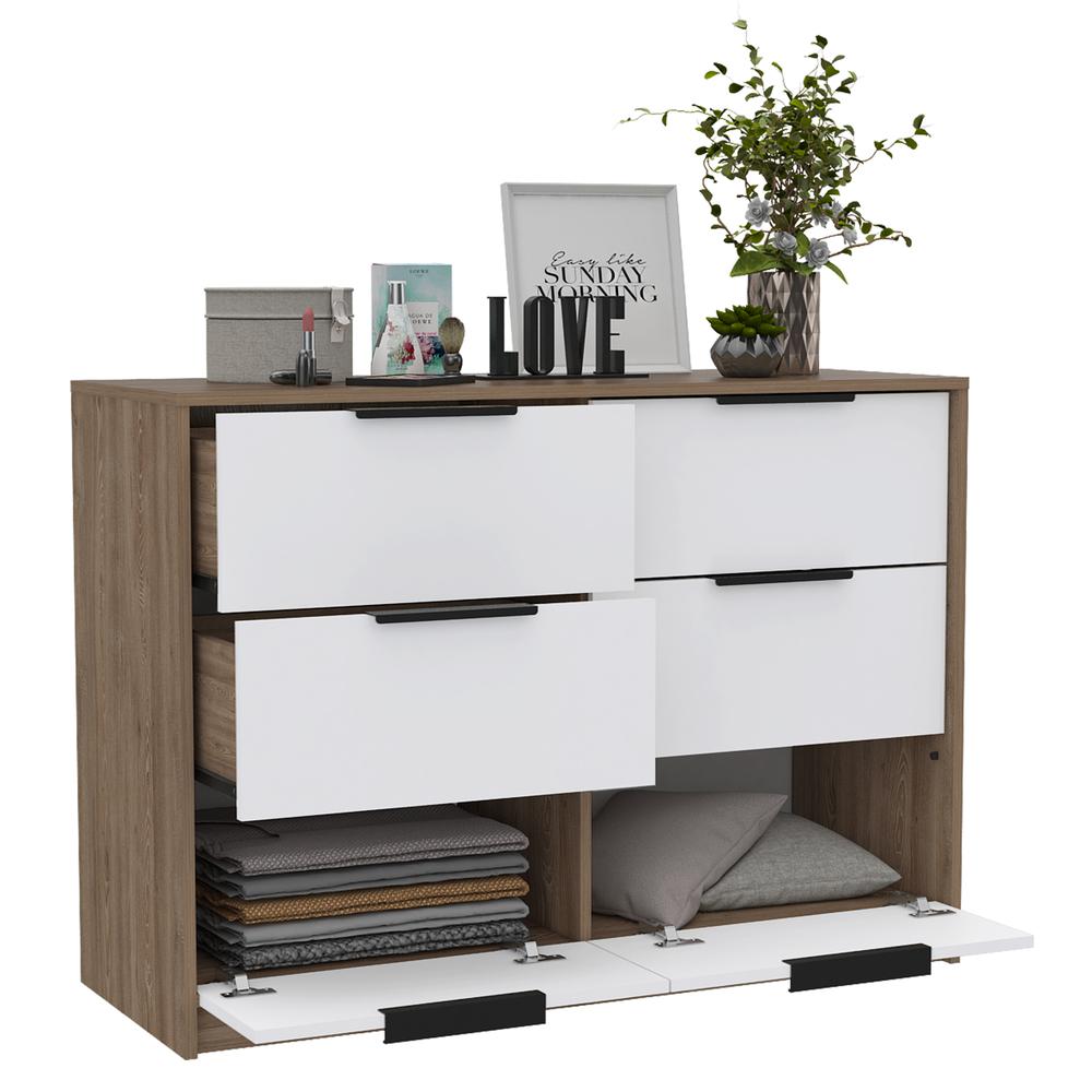 Egeo 4 Drawers Dresser Pine-White. Picture 4