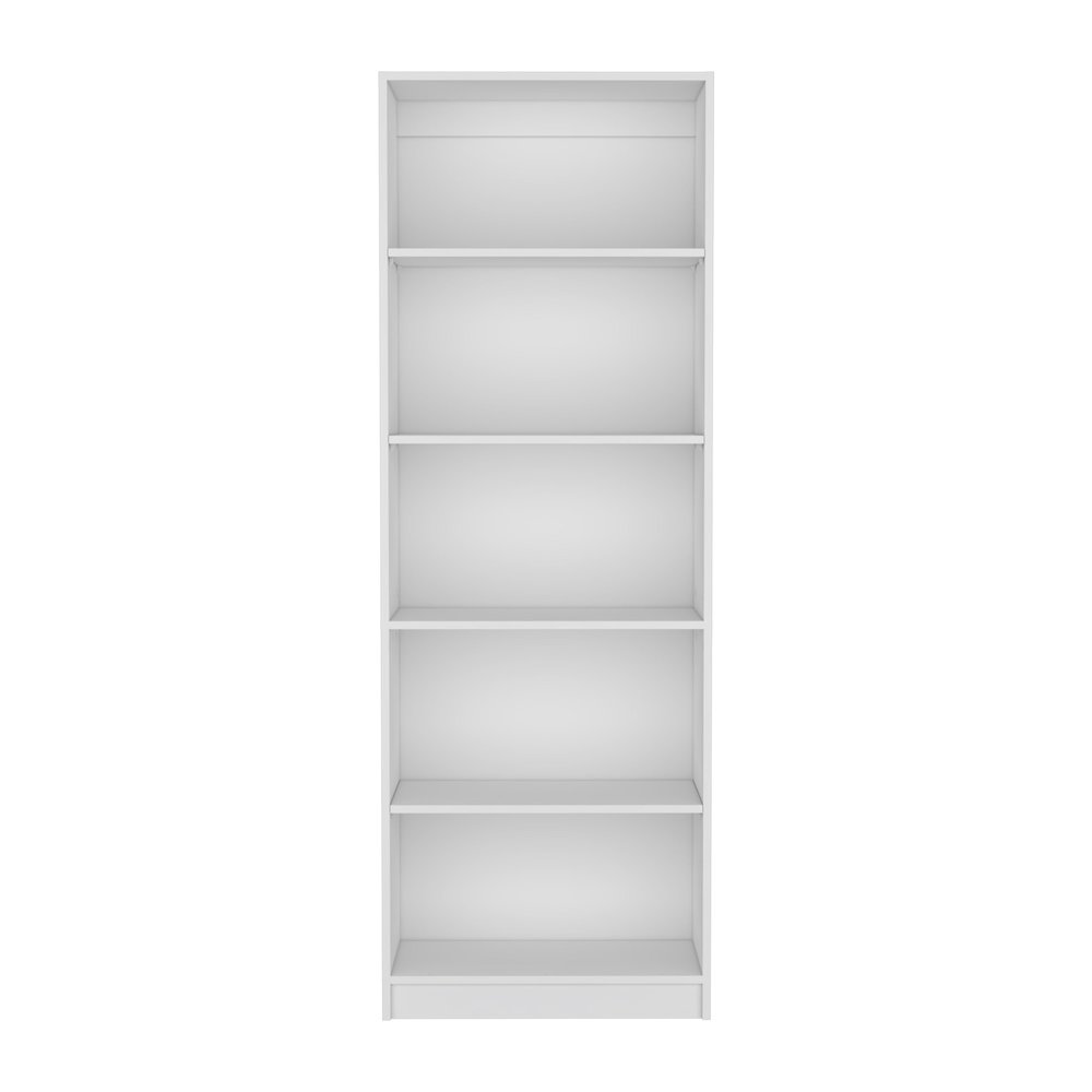 Vinton 4-Tier Bookcase with Modern Storage for Books and Decor, White -Office. Picture 7