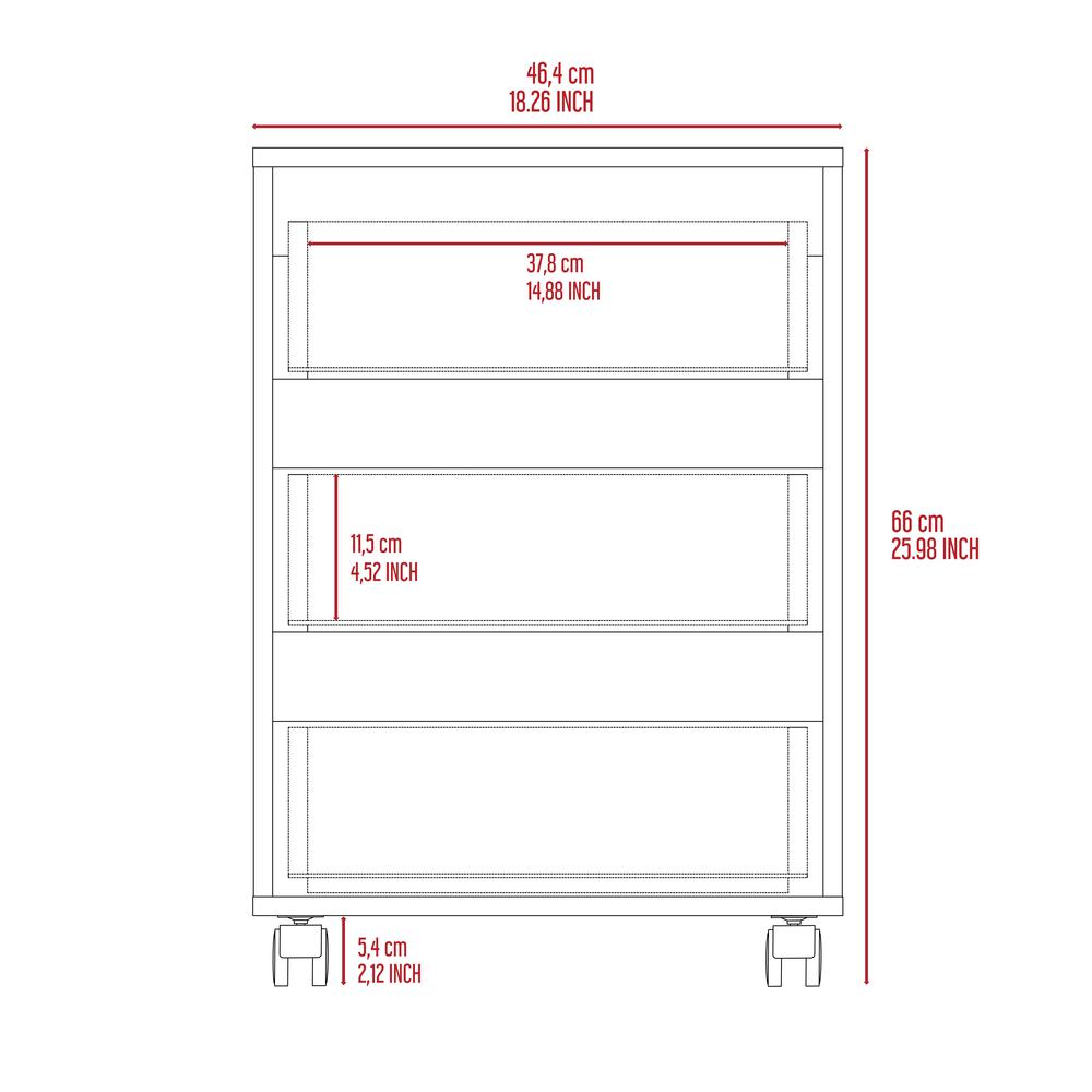 Ibero 3 Drawer Filing Cabinet - White. Picture 7