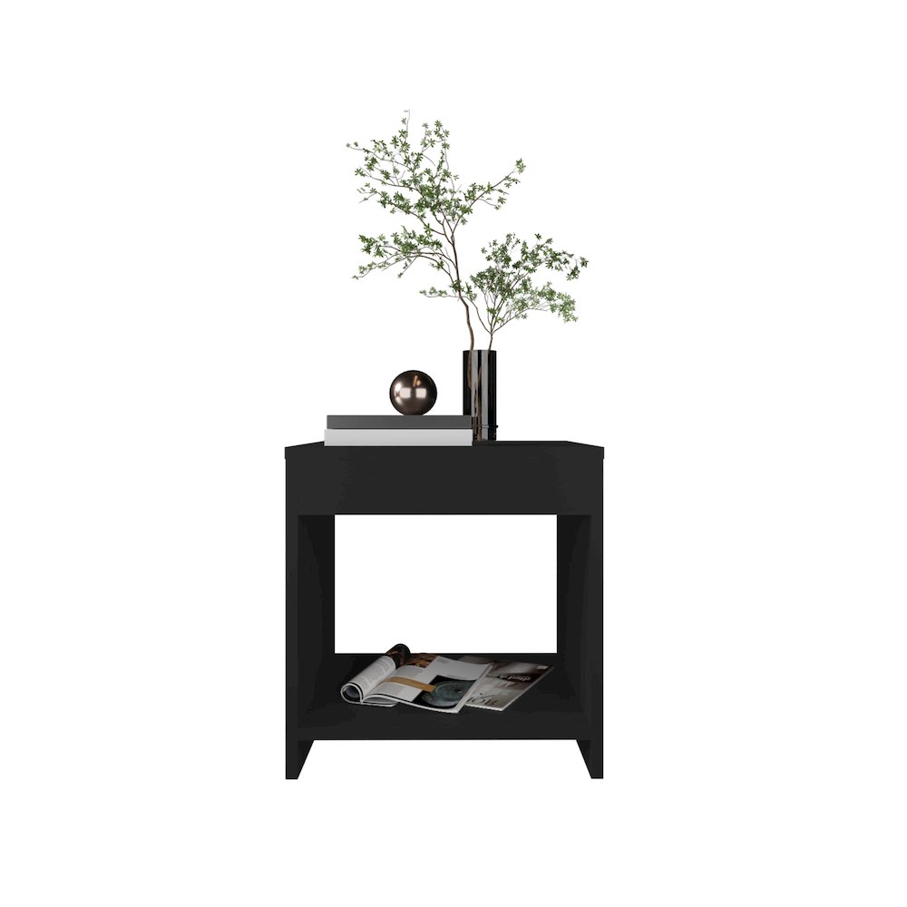 Night Table 1 spacious Shelf, Black. Picture 2