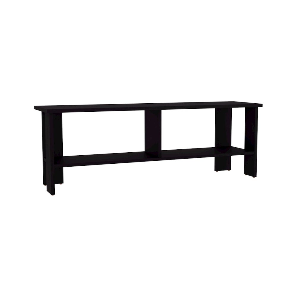 Alderton TV Stand, 2 Shelves, Black Wengue. Picture 1