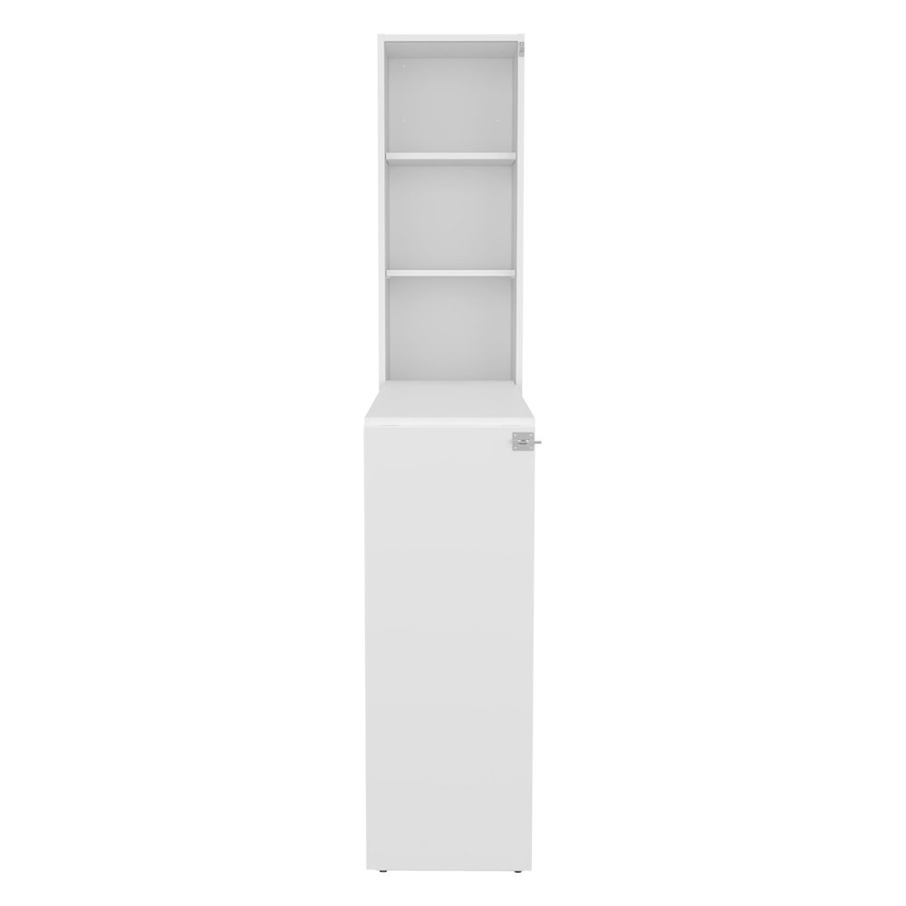 Rupert Folding Table, 3 Shelves, White. Picture 1