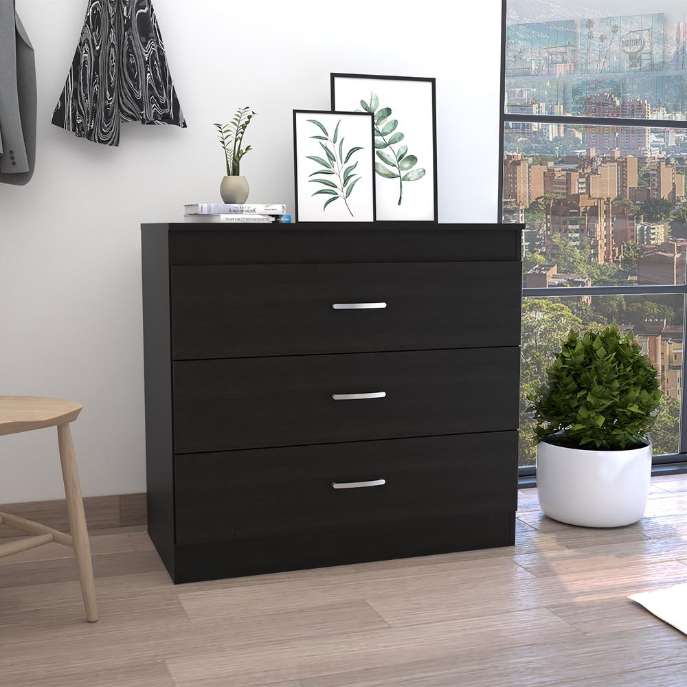Zurich Three-Drawers Dresser-Black. Picture 2