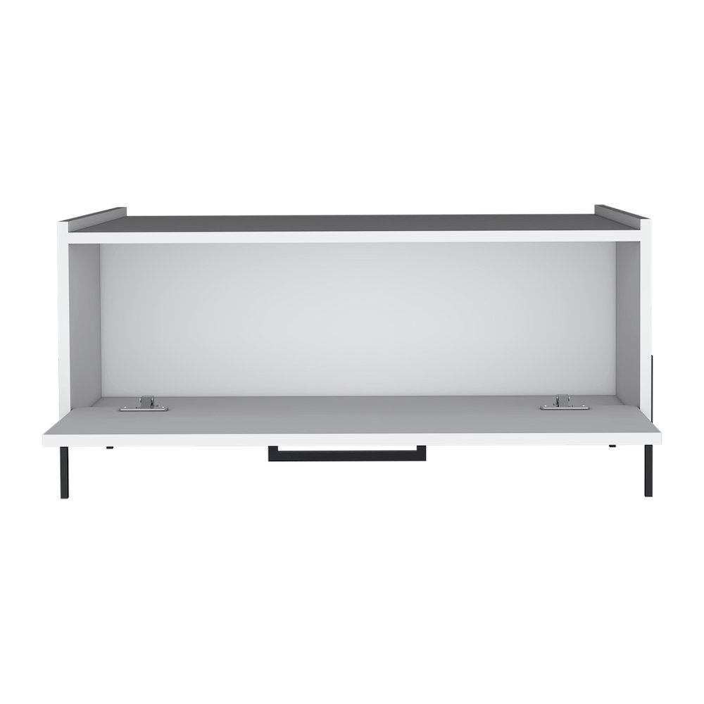 Juneau Coffee Table, 1 shelf, 4 legs, White. Picture 2