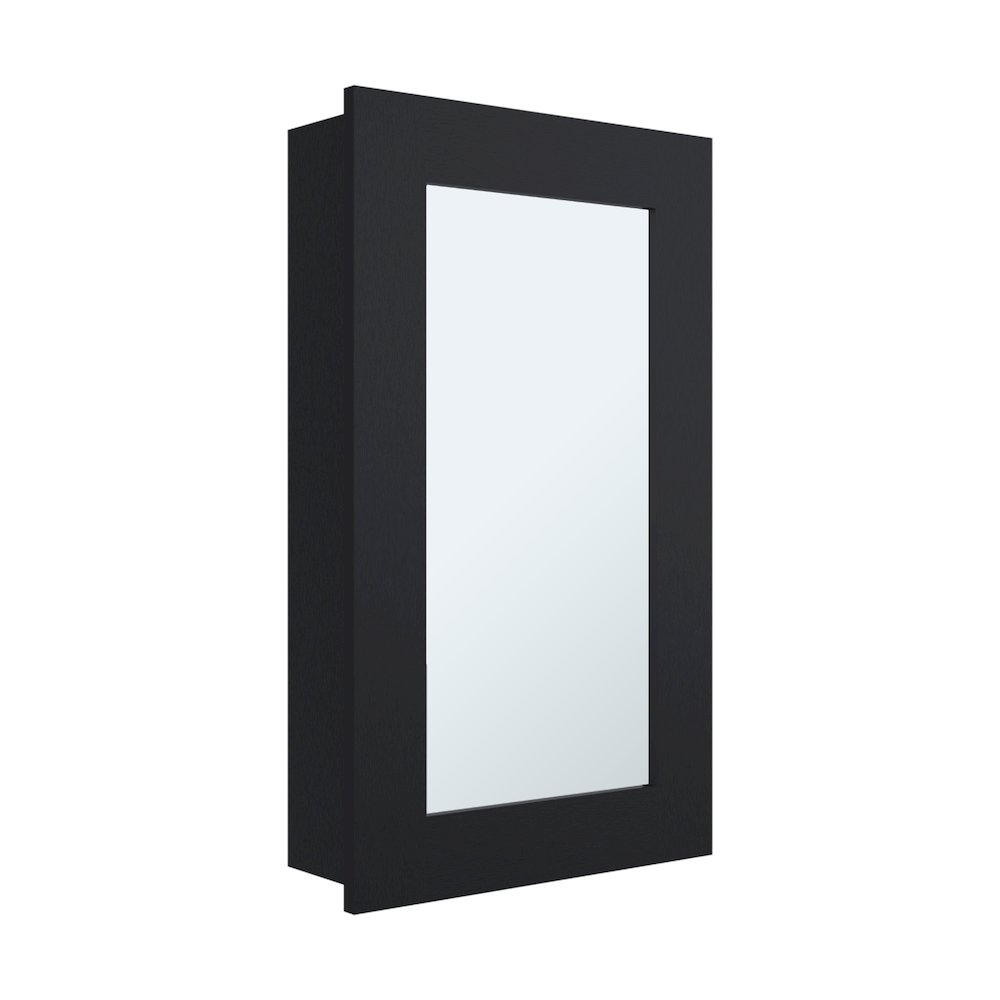 Kiana Medicine Cabinet, 1 Door, 3 Shelves, 25.70" H, 1 Mirror, Black Wengue. Picture 1