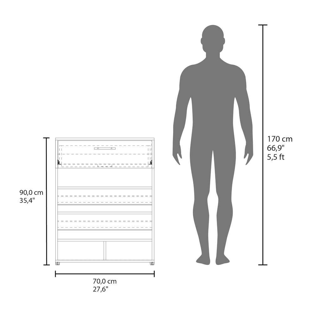 Kearns Shoe Rack,1 Door,4 Legs,5 Shelves,White. Picture 2